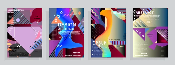 Design Couvertures Artistiques Couleurs Créatives Milieux Design Futuriste Tendance — Image vectorielle