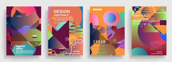 Artistic Covers Design Creative Colors Backgrounds Trendy Futuristic Design — Stock Vector