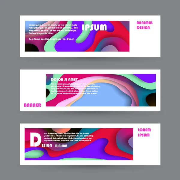 Vector Horizontal Banner Template Abstract Design — Stock Vector