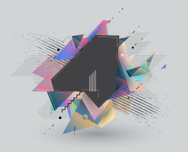 Soyut geometrik arkaplan, farklı geometrik şekillerin kombinasyonu