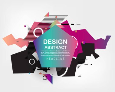 Soyut geometrik arkaplan, farklı geometrik şekillerin kombinasyonu