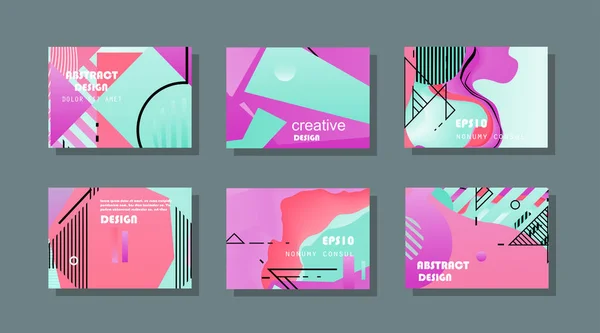 Soyut model gradyan arkaplan şablonları. Broşür kapağı, sunum şablonu veya el ilanı için soyut asgari gradyan çizgi şekil efektine sahip vektör modern geometrik tasarımı