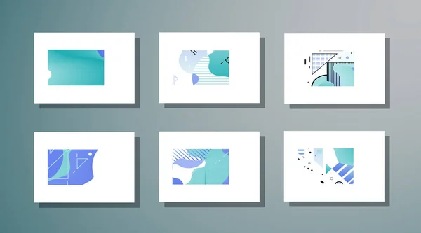 Soyut model gradyan arkaplan şablonları. Broşür kapağı, sunum şablonu veya el ilanı için soyut asgari gradyan çizgi şekil efektine sahip vektör modern geometrik tasarımı