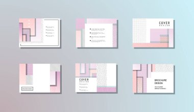 Soyut model gradyan arkaplan şablonları. Broşür kapağı, sunum şablonu veya el ilanı için soyut asgari gradyan çizgi şekil efektine sahip vektör modern geometrik tasarımı