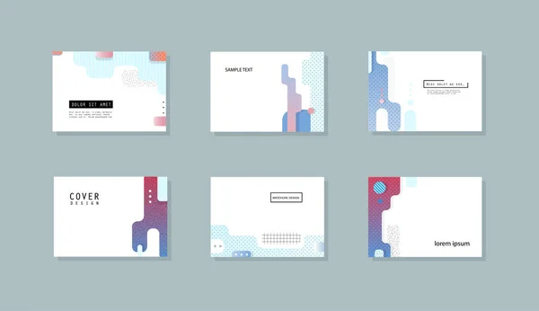 Soyut model gradyan arkaplan şablonları. Broşür kapağı, sunum şablonu veya el ilanı için soyut asgari gradyan çizgi şekil efektine sahip vektör modern geometrik tasarımı