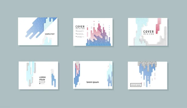 Soyut model gradyan arkaplan şablonları. Broşür kapağı, sunum şablonu veya el ilanı için soyut asgari gradyan çizgi şekil efektine sahip vektör modern geometrik tasarımı