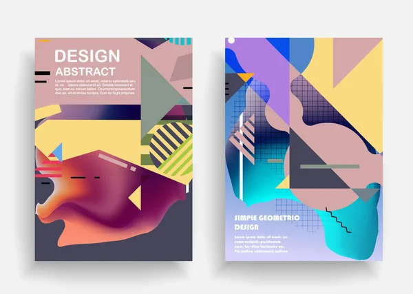 Cover Vorlagen Mit Geometrischen Elementen Bauhaus Memphi Und Hipster Stil — Stockvektor