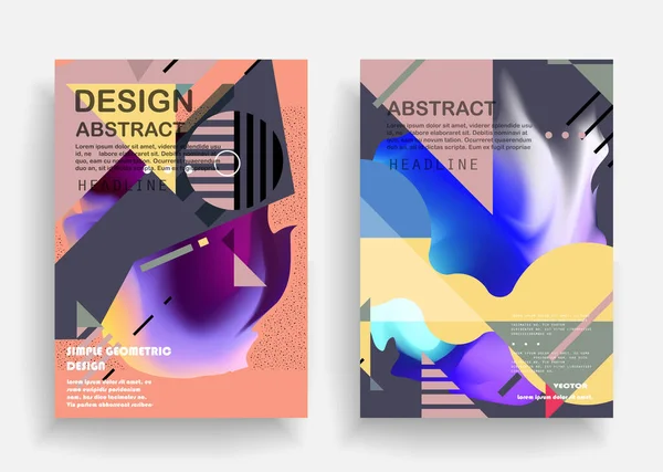 Cover Vorlagen Mit Geometrischen Elementen Bauhaus Memphi Und Hipster Stil — Stockvektor