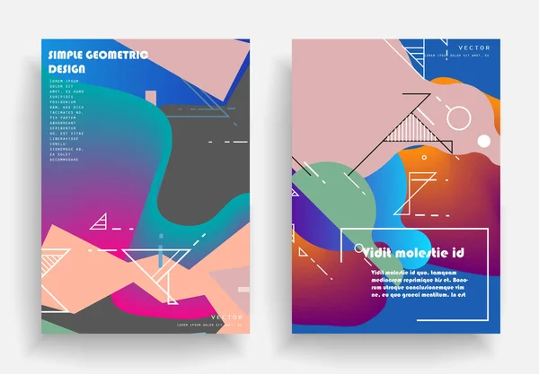 Cover Vorlagen Mit Geometrischen Elementen Bauhaus Memphi Und Hipster Stil — Stockvektor