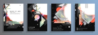 Minimum tasarımı olan kapaklar. Soyut arka planlar. Metin için vektör çerçevesi