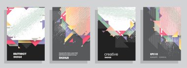 Minimum tasarımı olan kapaklar. Soyut arka planlar. Metin için vektör çerçevesi