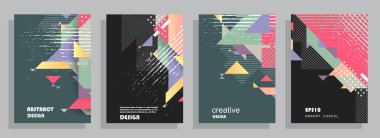 Minimum tasarımı olan kapaklar. Soyut arka planlar. Metin için vektör çerçevesi