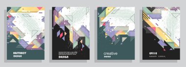 Minimum tasarımı olan kapaklar. Soyut arka planlar. Metin için vektör çerçevesi