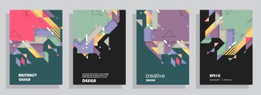 Minimum tasarımı olan kapaklar. Soyut arka planlar. Metin için vektör çerçevesi