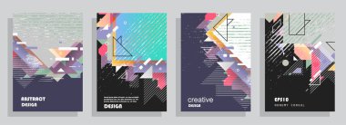 Minimum tasarımı olan kapaklar. Soyut arka planlar. Metin için vektör çerçevesi