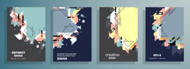 Minimum tasarımı olan kapaklar. Soyut arka planlar. Metin için vektör çerçevesi