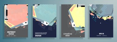 Minimum tasarımı olan kapaklar. Soyut arka planlar. Metin için vektör çerçevesi