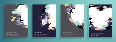 Minimum tasarımı olan kapaklar. Soyut arka planlar. Metin için vektör çerçevesi