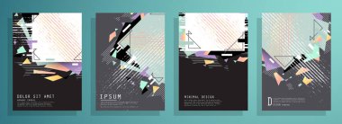 Minimum tasarımı olan kapaklar. Soyut arka planlar. Metin için vektör çerçevesi