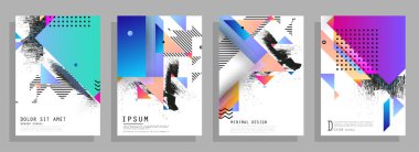 Minimum tasarımı olan kapaklar. Soyut arka planlar. Metin için vektör çerçevesi