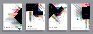 Minimum tasarımı olan kapaklar. Soyut arka planlar. Metin için vektör çerçevesi