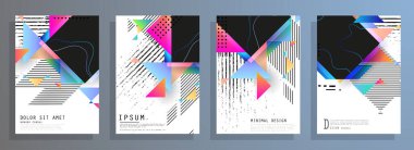 Minimum tasarımı olan kapaklar. Soyut arka planlar. Metin için vektör çerçevesi