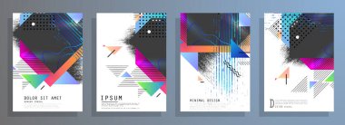 Minimum tasarımı olan kapaklar. Soyut arka planlar. Metin için vektör çerçevesi