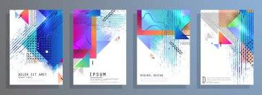 Minimum tasarımı olan kapaklar. Soyut arka planlar. Metin için vektör çerçevesi