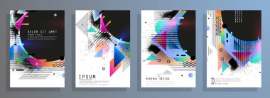 Minimum tasarımı olan kapaklar. Soyut arka planlar. Metin için vektör çerçevesi