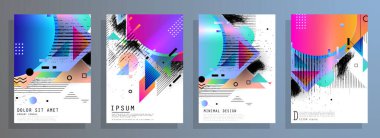 Minimum tasarımı olan kapaklar. Soyut arka planlar. Metin için vektör çerçevesi