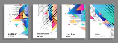 Minimum tasarımı olan kapaklar. Soyut arka planlar. Metin için vektör çerçevesi