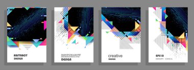 Minimum tasarımı olan kapaklar. Soyut arka planlar. Metin için vektör çerçevesi