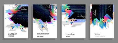 Minimum tasarımı olan kapaklar. Soyut arka planlar. Metin için vektör çerçevesi