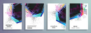 Minimum tasarımı olan kapaklar. Soyut arka planlar. Metin için vektör çerçevesi