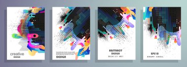 Minimum tasarımı olan kapaklar. Soyut arka planlar. Metin için vektör çerçevesi