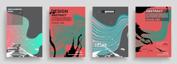 Cover Vorlagen Mit Geometrischen Elementen Bauhaus Memphi Und Hipster Stil — Stockvektor