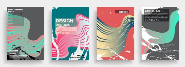 Covers Templates Set Bauhaus Memphis Hipster Style Graphic Geometric Elements — Διανυσματικό Αρχείο
