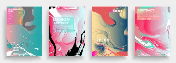 Covers Templates Set Bauhaus Memphis Hipster Style Graphic Geometric Elements — Διανυσματικό Αρχείο