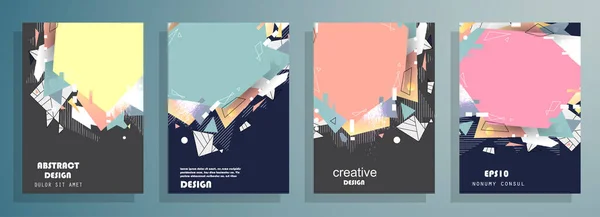 Capas Com Design Mínimo Fundos Abstratos Quadro Vetorial Para Texto — Vetor de Stock