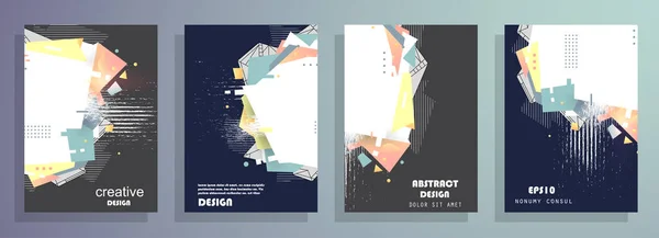 Cubiertas Con Diseño Minimalista Fondos Abstractos Marco Vectorial Para Texto — Vector de stock