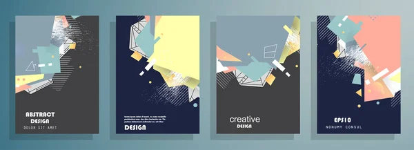 Minimum tasarımı olan kapaklar. Soyut arka planlar. Metin için vektör çerçevesi