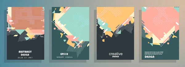 Minimum tasarımı olan kapaklar. Soyut arka planlar. Metin için vektör çerçevesi