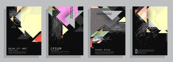 Couvertures Avec Design Minimal Fond Abstrait Cadre Vectoriel Pour Texte — Image vectorielle