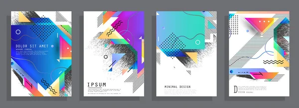 Minimum tasarımı olan kapaklar. Soyut arka planlar. Metin için vektör çerçevesi