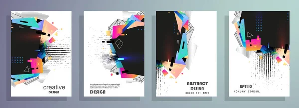 Abdeckungen Mit Minimalem Design Abstrakte Hintergründe Vektorrahmen Für Text — Stockvektor