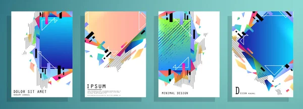 Omvat Sjablonen Met Grafische Geometrische Elementen Van Toepassing Brochures Posters — Stockvector