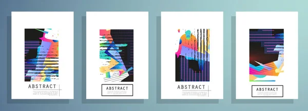 Cubre Plantillas Con Elementos Geométricos Gráficos Aplicable Para Folletos Carteles — Vector de stock