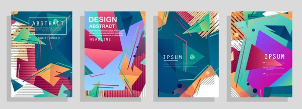 Covers Templates Set Graphic Geometric Elements Applicable Brochures Posters Covers — Stock Vector