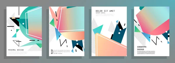 Omvat Sjablonen Met Grafische Geometrische Elementen Van Toepassing Brochures Posters — Stockvector