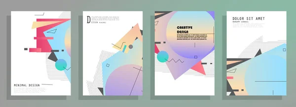 Cover Vorlagen Mit Grafischen Geometrischen Elementen Anwendbar Für Broschüren Poster — Stockvektor